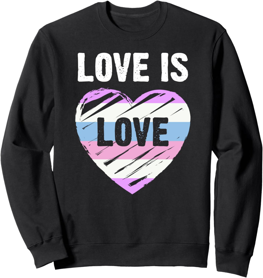 Bigender Flagge Herz, Love is Love Sweatshirt