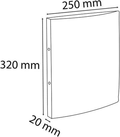 Exacompta 54199E 20er Pack Premium Ringbuch Opak aus blickdichten Kunststoff DIN A4 mit 2-Ring Mecha