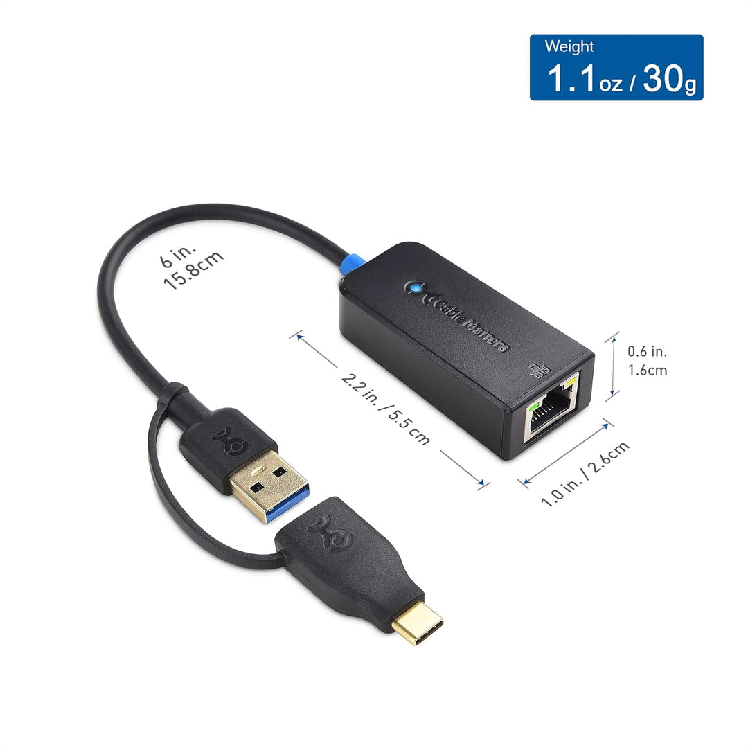 Cable Matters USB auf 2,5 Gigabit Ethernet Adapter (USB Netzwerkadapter, LAN USB Adapter) - unterstü