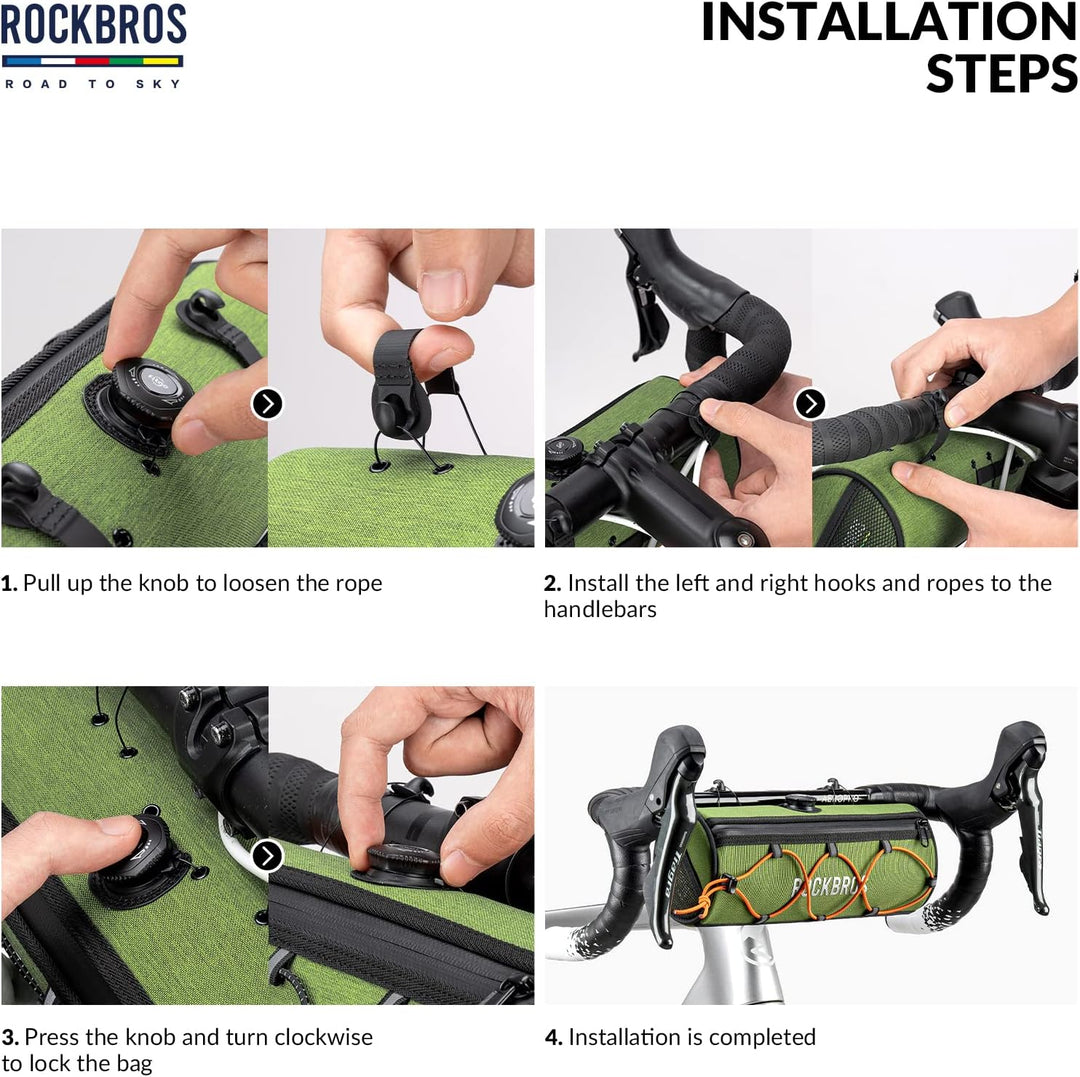ROCKBROS Road-to-Sky Fahrrad Lenkertasche Fahrradtasche Lenker Vordertasche 1,5L Wasserabweisend Ref