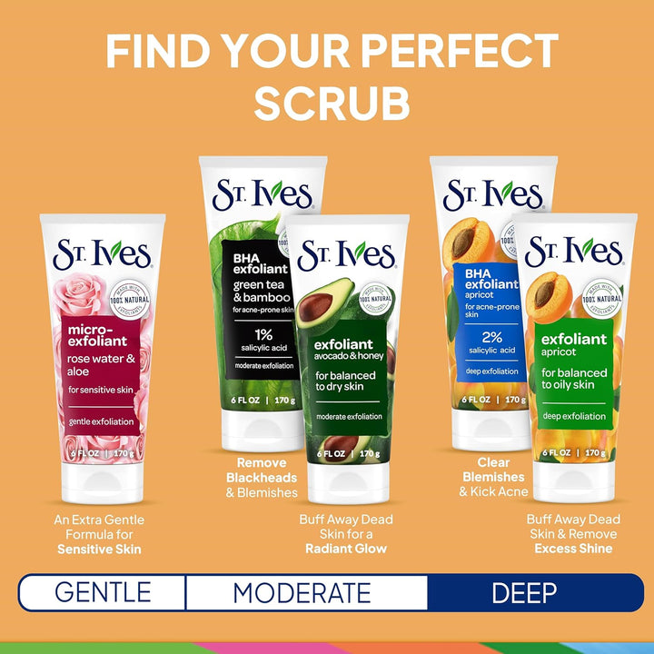 St. Ives Fresh Skin Face Scrub Deep Peeling für glatte, strahlende Haut, Aprikose, dermatologisch ge