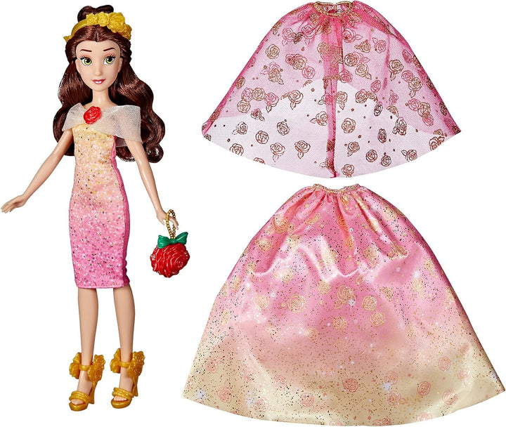 Hasbro Disney Prinzessinnen Belles Kleidergalerie Modepuppe, 10 Outfit-Kombinationen, Spielzeug für