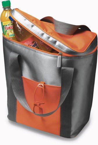 noTrash2003 Grosse Kühltasche - Inhalt passend für 6 x 1,5 ltr. Flaschen, Zipper mit Zugband Orange,