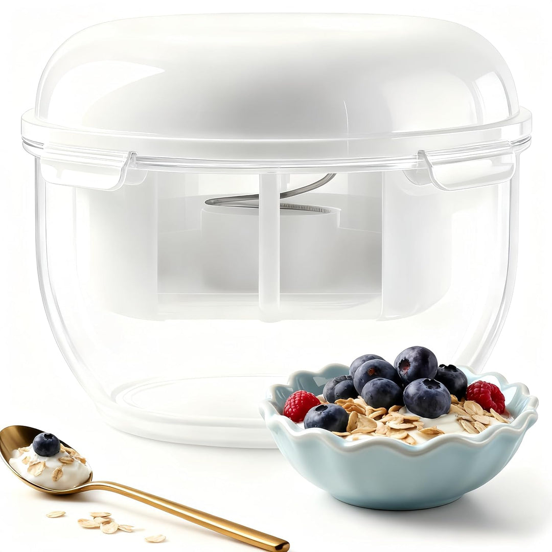 Feine Filtersiebe Joghurt Sieb mit Deckel,Wiederverwendbarer Joghurt Molke Separator,3000ml Griechis