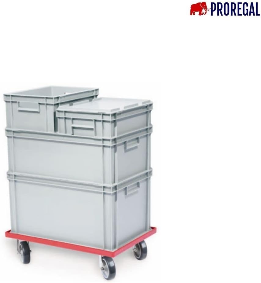 PROREGAL SuperSparSet 5x Eurobehälter mit geschlossenem Griff & Scharnierdeckel | HxBxT 22x40x60cm |