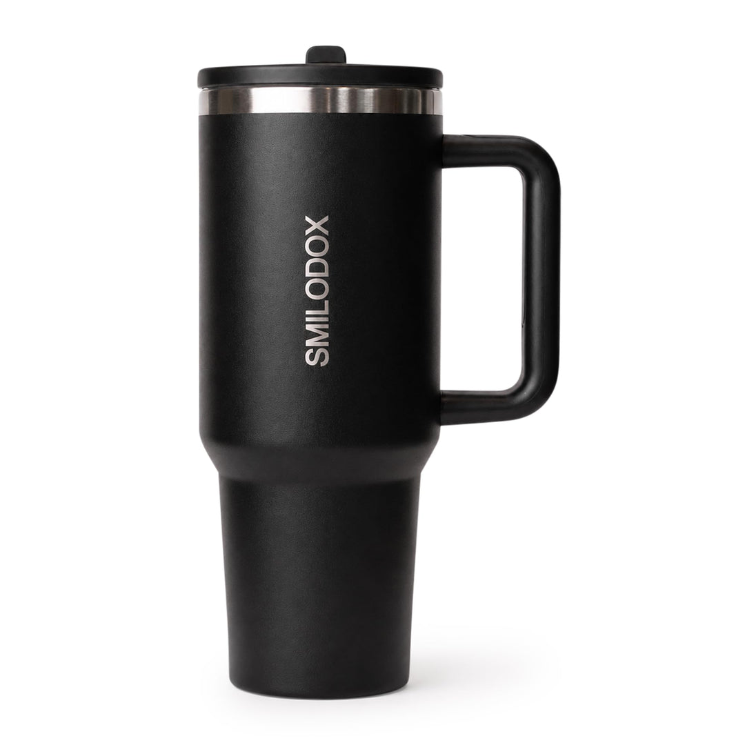 SMILODOX Trinkbecher Termis, 1,2L Edelstahl Tumbler auslaufsicher und BPA frei, Thermo Drink Cup Uni