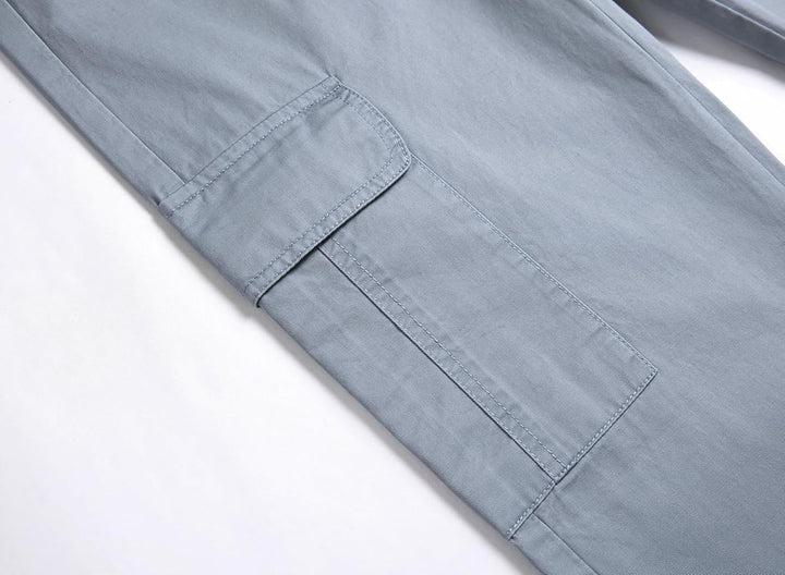 ALXHUTE Mädchen Cargo Hose Straight Kinder Cargohose mit Gummizug 140 Hellgrau, 140 Hellgrau