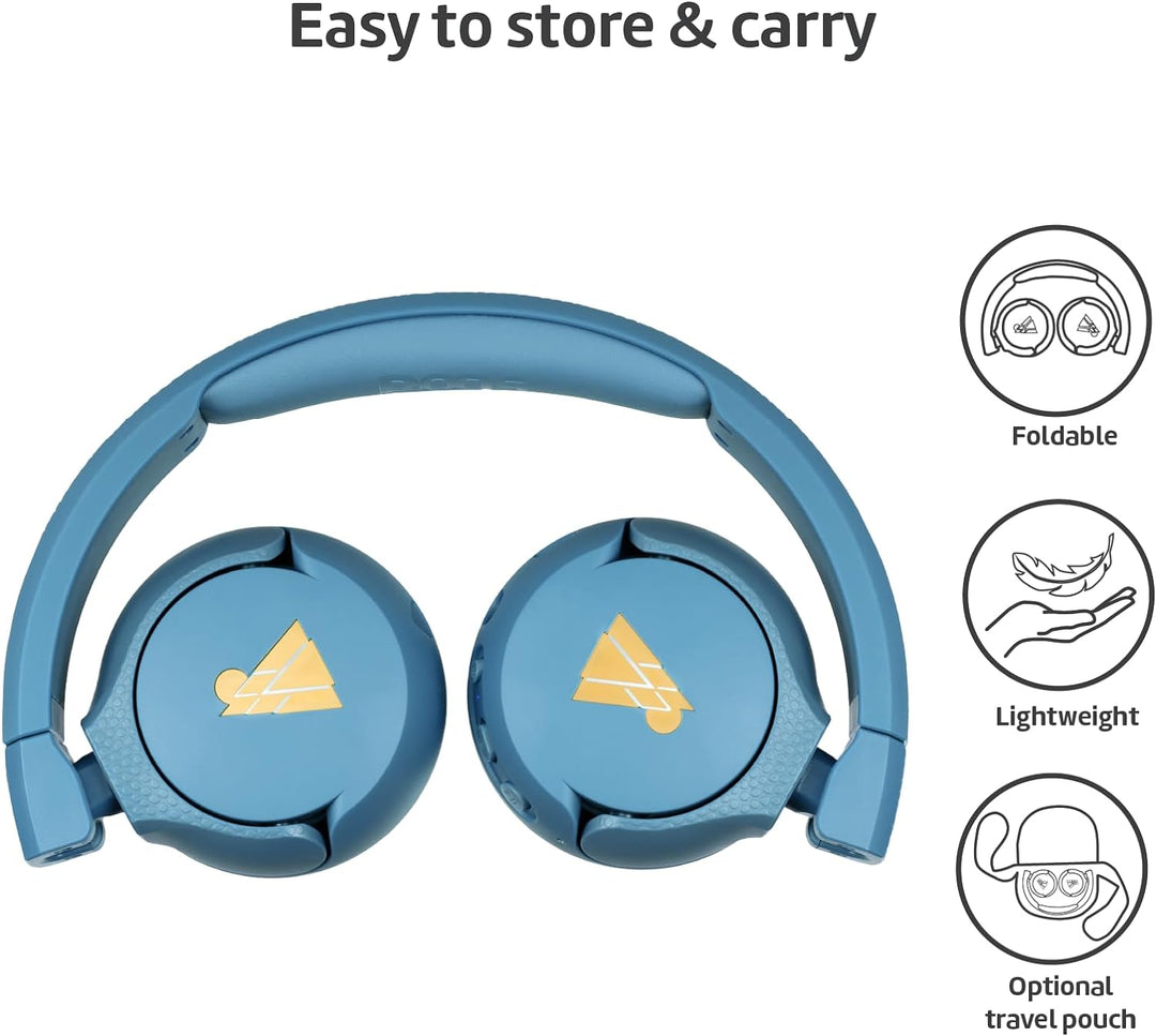 POGS Drahtloser Bluetooth Kinderkopfhörer | The Gecko 2 | Faltbarer robuster Kinderkopfhörer ab 3 Ja