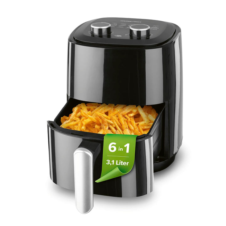 GOURMETmaxx Heissluftfritteuse 3,1L | Airfryer mit 60 Minuten Timer und 6 Funktionen inkl. Auftauen