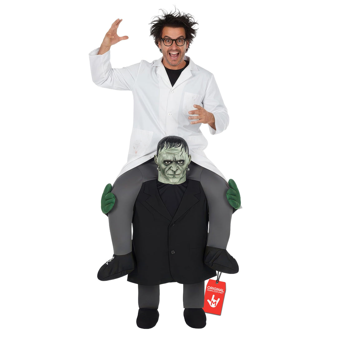 Morph Frankenstein Huckepack Kostüm für Erwachsene, Halloween Karneval, Damen Herren, Frankenstein