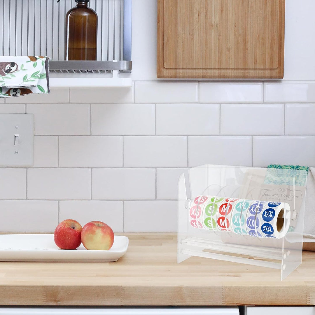 Acryl Etikettenspender, Verstellbarer Etikettenspender Transparenter Etikettenhalter Organizer Geeig