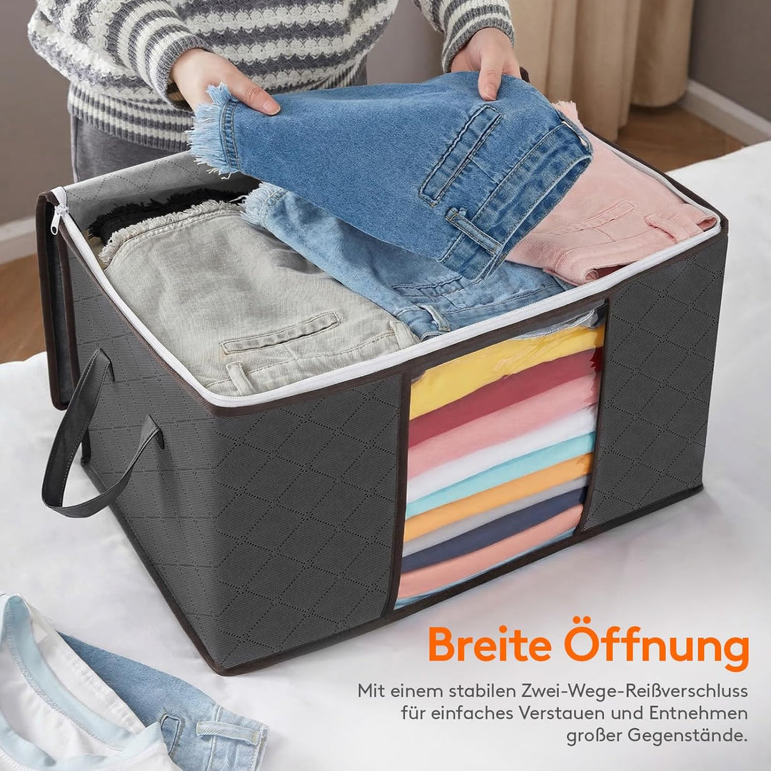 Lifewit 6 Stück Aufbewahrungstasche, Aufbewahrungsbox mit Deckel, 50L Kleiderschrank Organizer Faltb