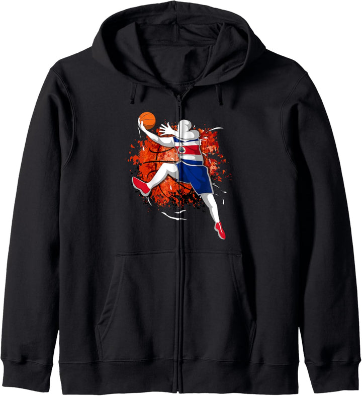 Costa Rica Basketball Costa Rica Nationalflagge Sport Lovers Kapuzenjacke