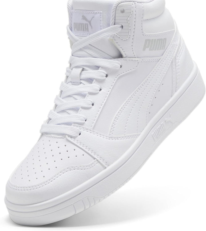 PUMA Unisex Kinder Rebound V6 Mid Jr Sneaker 38 EU White Cool Light Gray, 38 EU White Cool Light Gra