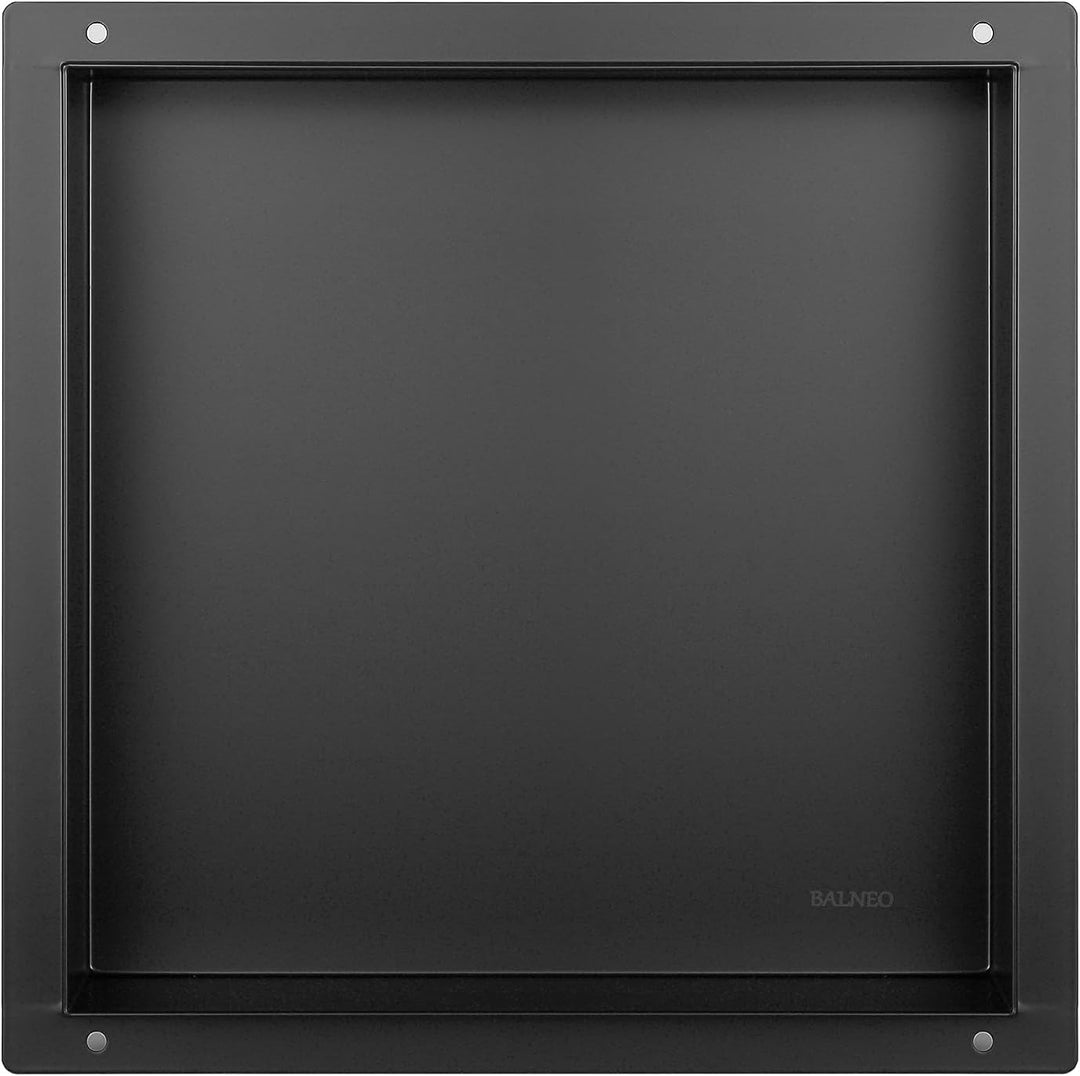 Balneo WALL-Box NO RIM - Schwarz Nische Edelstahl - Schwarz Wandnische Dusche - Wasserdicht - Flexib
