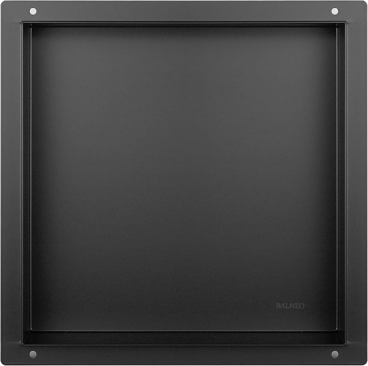 Balneo WALL-Box NO RIM - Schwarz Nische Edelstahl - Schwarz Wandnische Dusche - Wasserdicht - Flexib