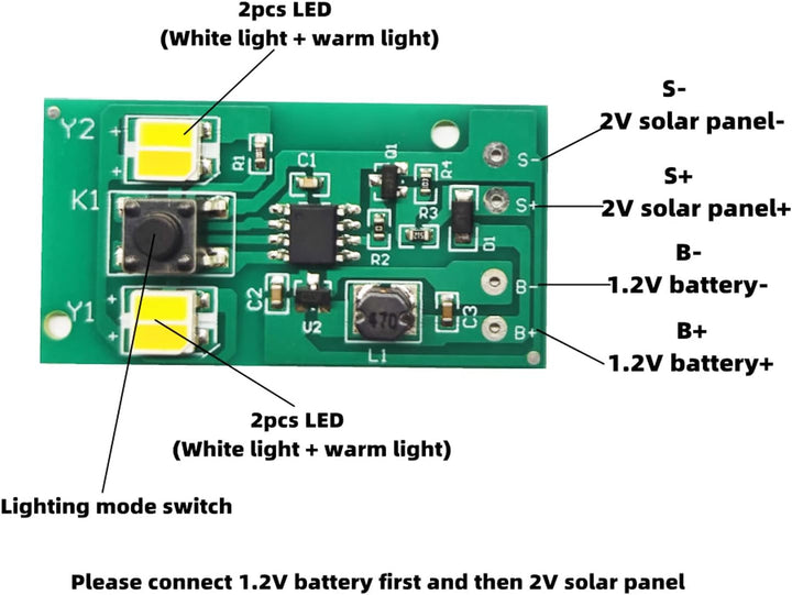 4 Set Solar Light Control Panel Kit LED Licht Controller Board Solar Rasen Licht Control Board für S