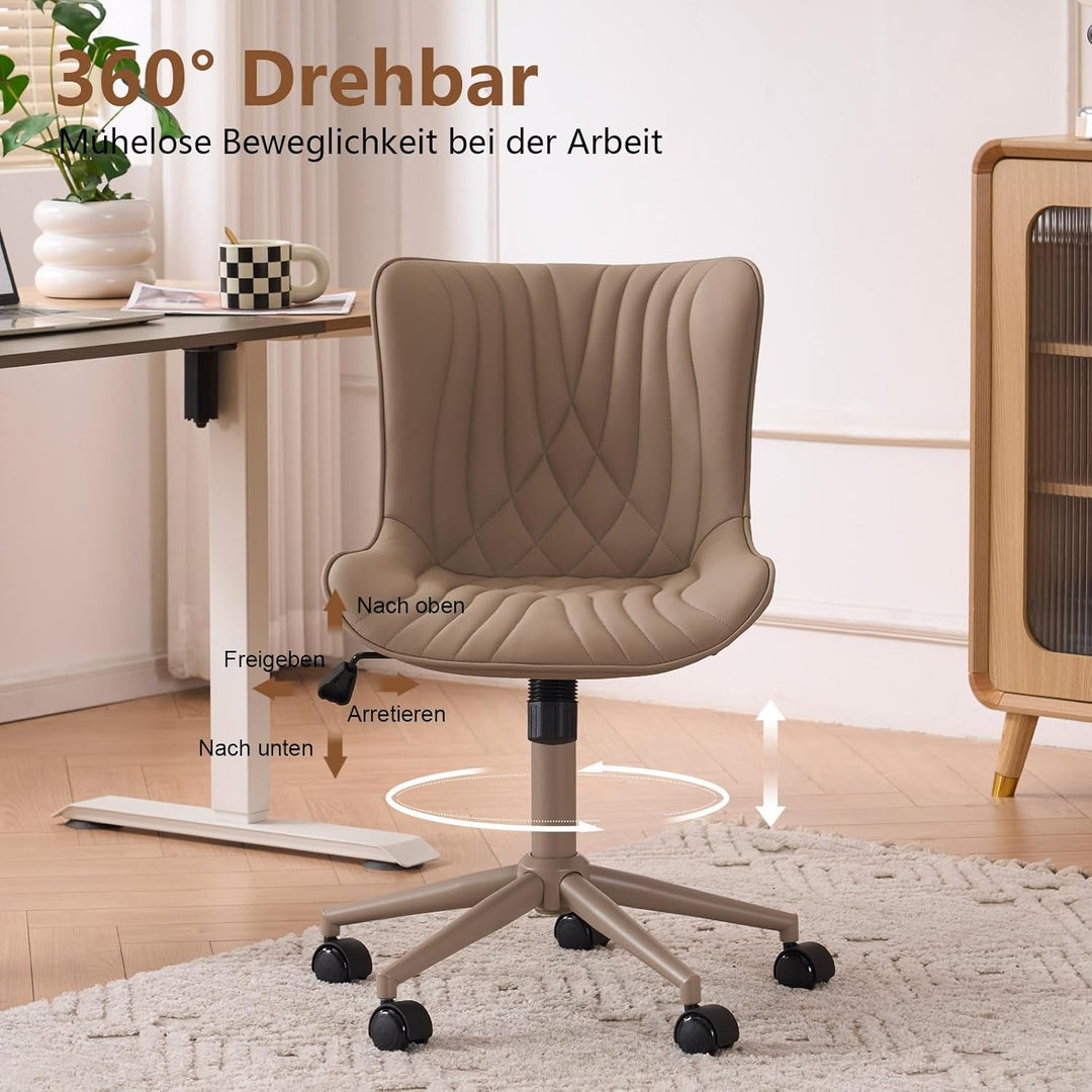 YOUTASTE Bürostuhl Ergonomischer im Fischschwanz-Design, Schreibtischstuhl Drehstuhl mit Rollen, Höh