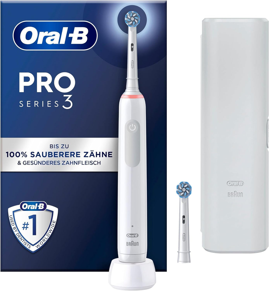 Oral-B PRO 3 3500 Elektrische Zahnbürste/Electric Toothbrush, 2 Aufsteckbürsten, mit 3 Putzmodi und