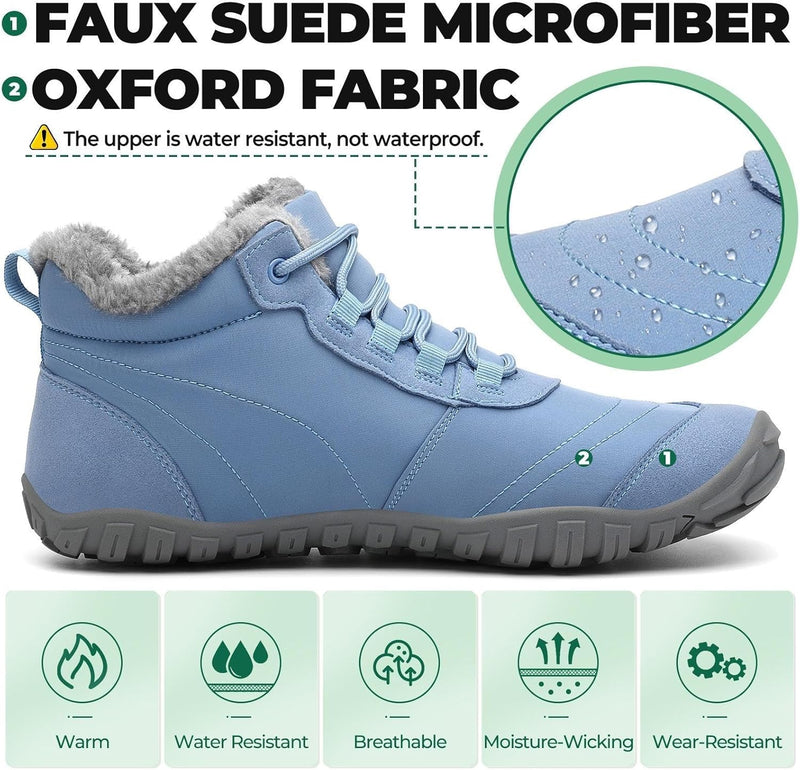 SAGUARO Barfussschuhe Winter Warm Wasserabweisend Gefüttert Winterschuhe für Damen Herren Gr.36-46 4