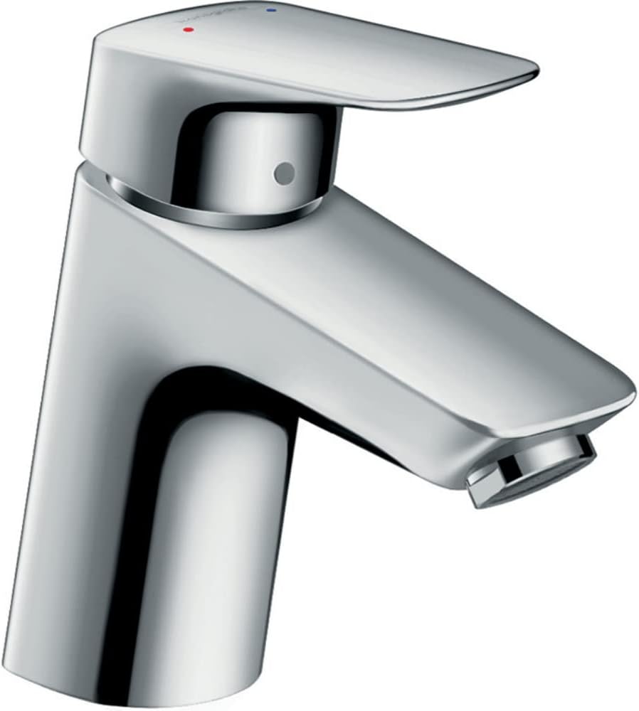 hansgrohe Waschtischarmatur Logis, Wasserhahn Bad mit Auslauf Höhe 70 mm, mit Zugstange, Badarmatur