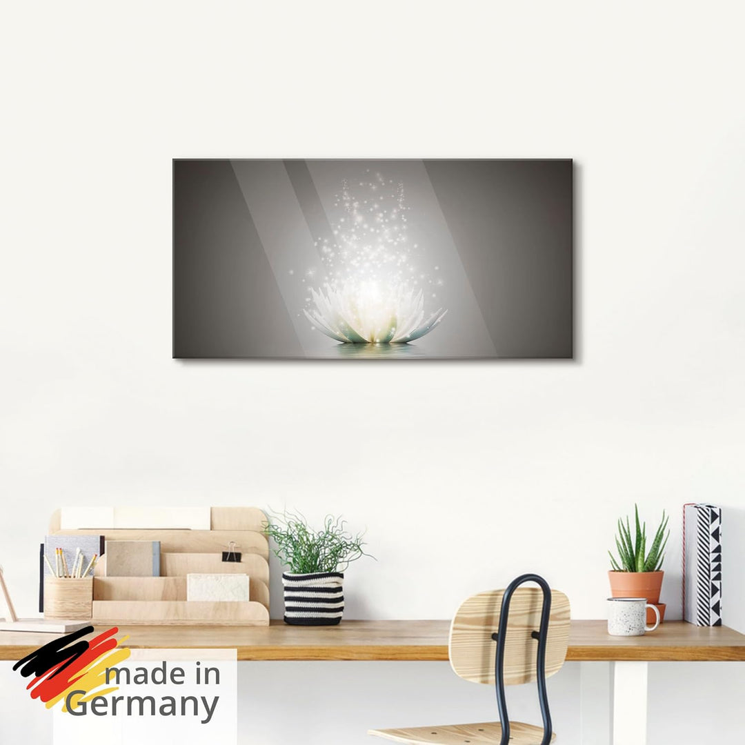 ARTland Glasbilder Wandbild Glas Bild einteilig 60x45 cm Querformat Abstrakte Kunst Botanik Blumen S