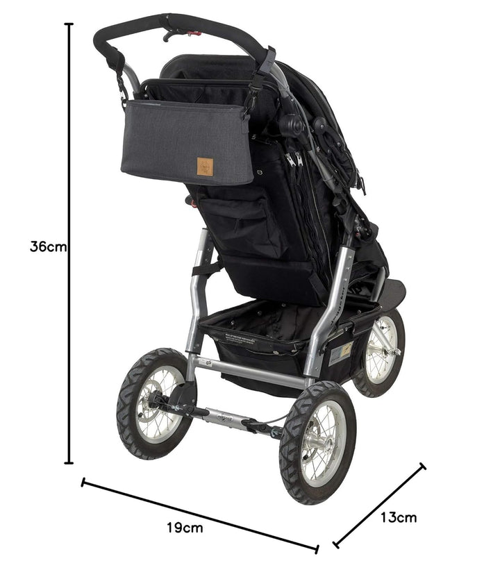 LÄSSIG Baby Kinderwagenorganizer mit Befestigung Anthracite, Anthracite