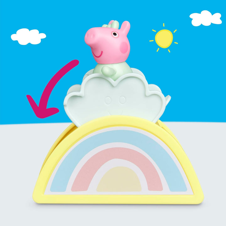 Peppa Wutz Evies Babyzimmer-Set mit 1 Figur und 7 Accessoires, passt zum Spielset Peppas grosses Hau