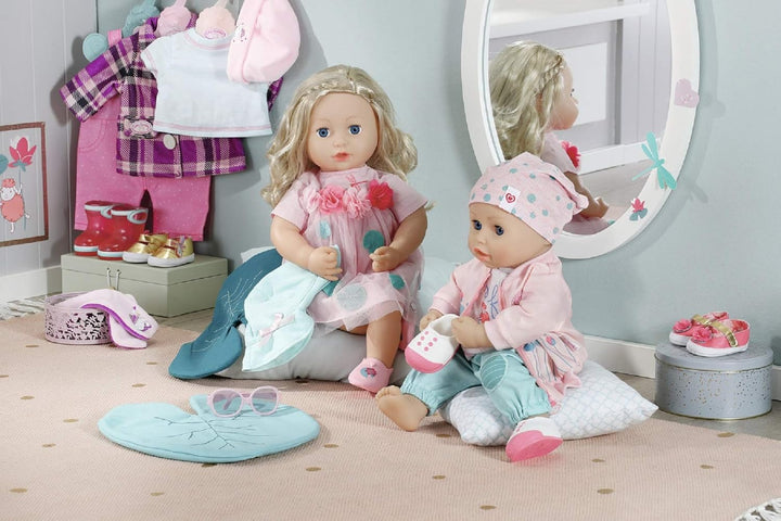 Baby Annabell Sophia 43 cm, weiche Puppe mit Langen blonden Haaren, inkl. Puppenkleidung, Haarband u