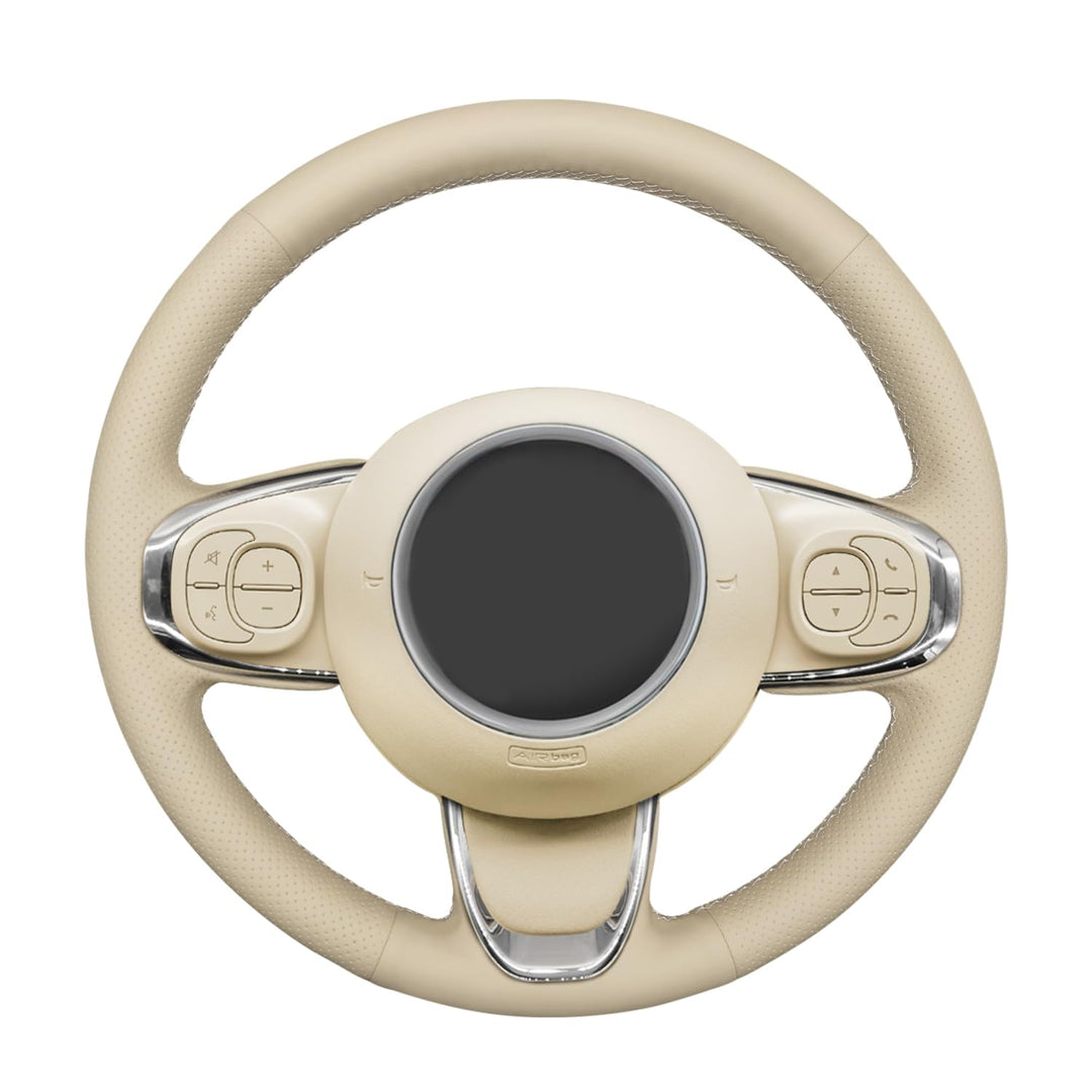 MEWANT Lenkradbezug für FIAT 500 / 500C Lenkradhülle aus Kunstleder Mikrofaser Leder per Hand Nähen