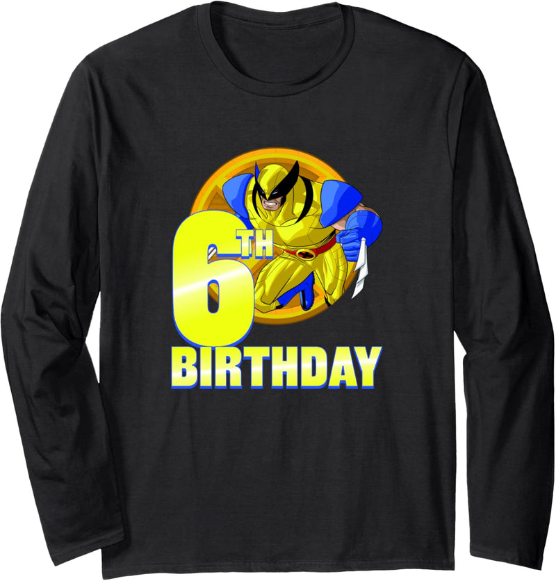 Marvel X-Men Wolverine 6th Birthday Badge Langarmshirt