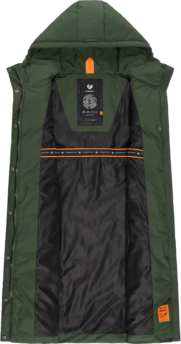 Ragwear Damen warme wasserdichte Winter Steppweste mit Kapuze Suminka Vest XS-6XL XS Dark Olive, XS