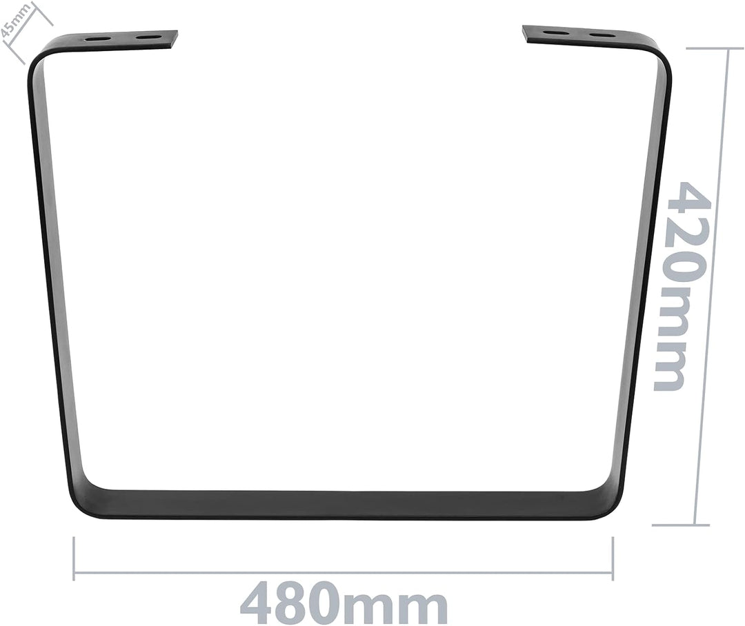 PrimeMatik - Beine für Kleiner Tisch rechteckig aus Stahl 480 x 45 x 420 mm 2-Pack