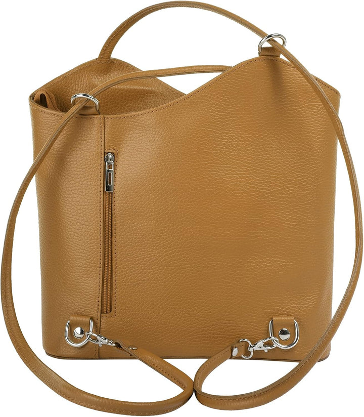 Cluty Shopper Rucksack Kombination Echt Leder Damen - 016715 Gelb, Gelb