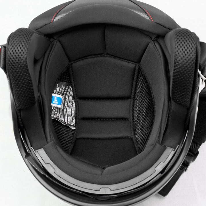 A-Pro Motorradhelm Motorrad Roller Jet Helm Innensonnenblende Viser Matt Schwarz XL 60 cm (XL) Schwa