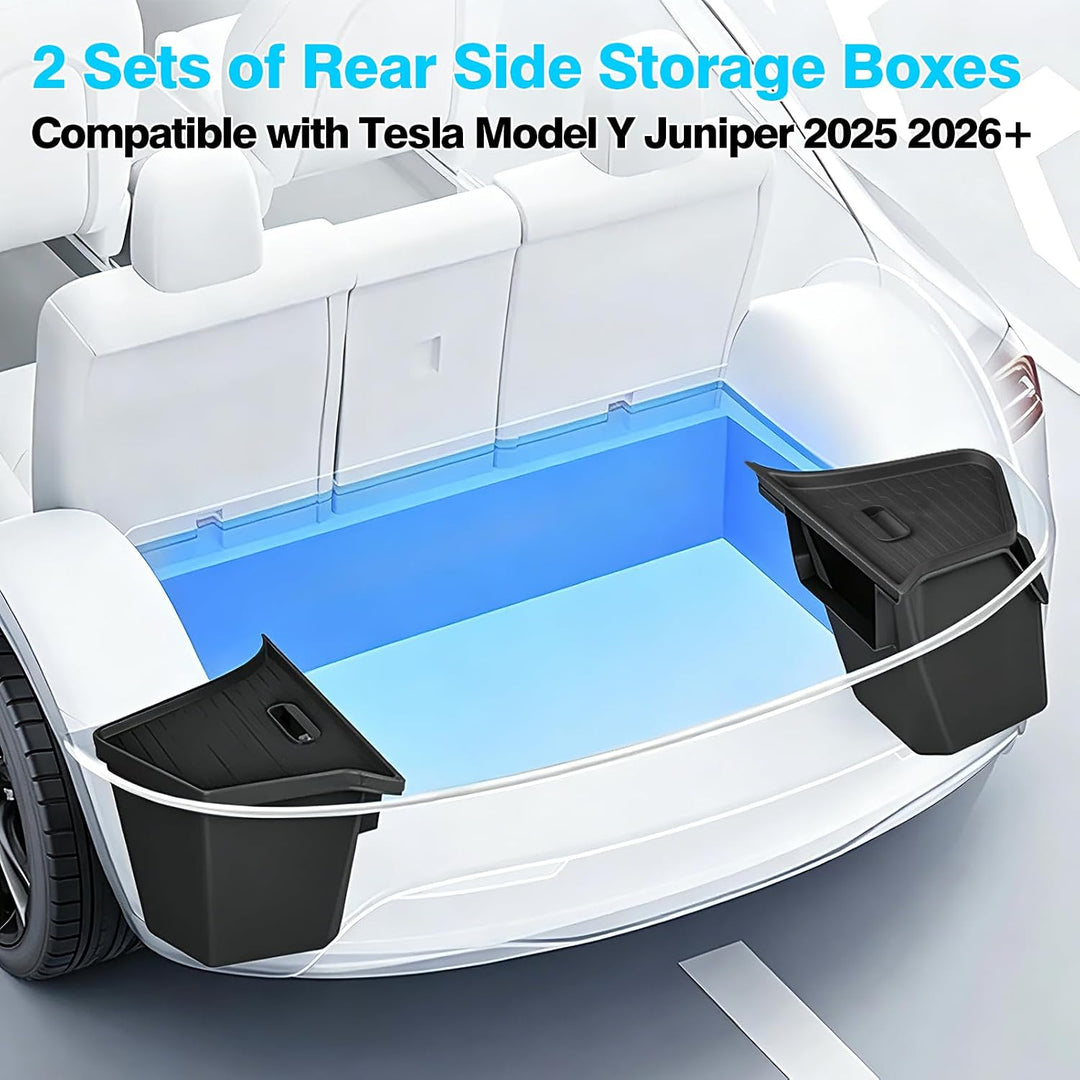 TTCR-II Kompatibel mit Kofferraum Organizer Tesla Model Y Juniper 2025 2026 | 2PCS TPE-Organizer mit