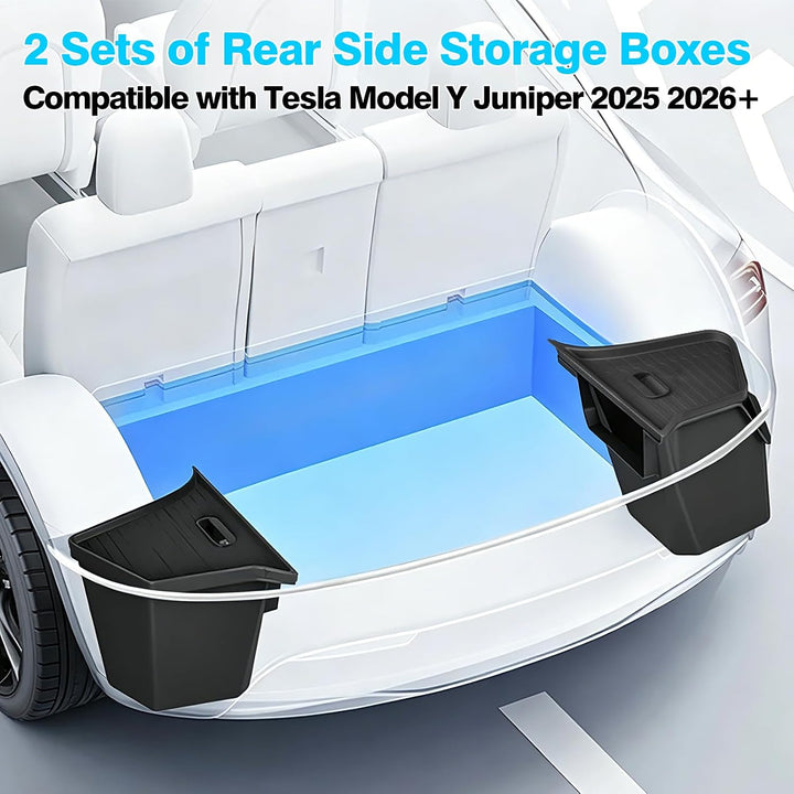 TTCR-II Kompatibel mit Kofferraum Organizer Tesla Model Y Juniper 2025 2026 | 2PCS TPE-Organizer mit