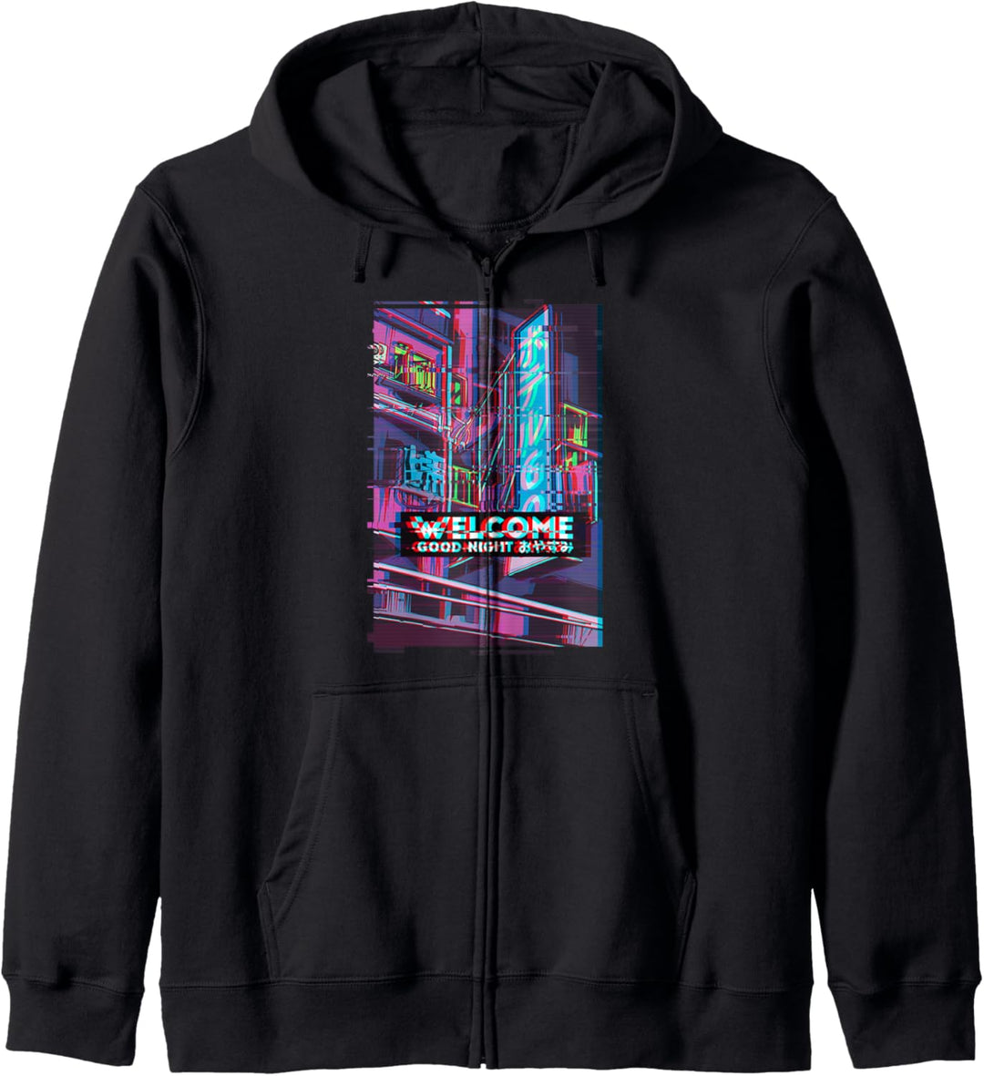 Vaporwave Aesthetic Glitch Style Welcome Kapuzenjacke