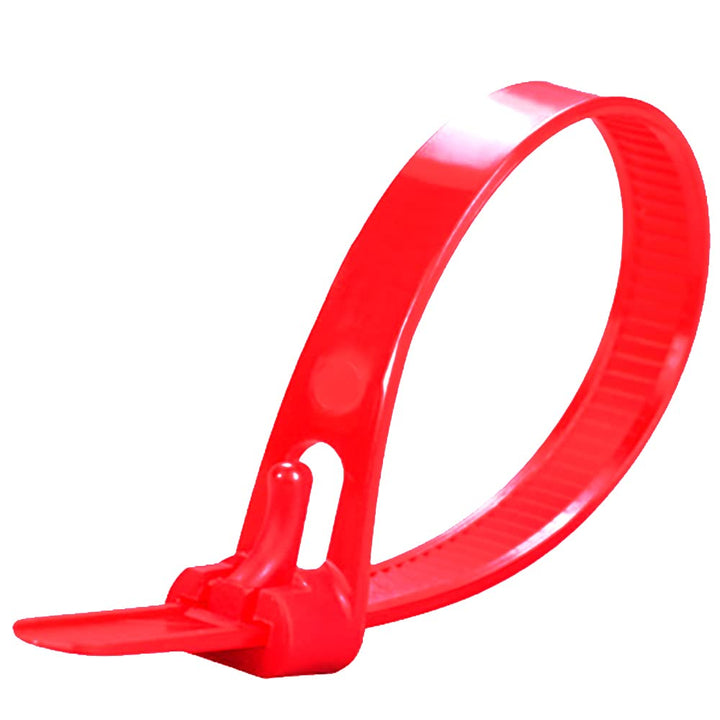 Kabelbinder wiederverschliessbar Rot 400 mm × 7,6 mm 100 Stück UV-Beständig Stark Gross Nylon Kunsts