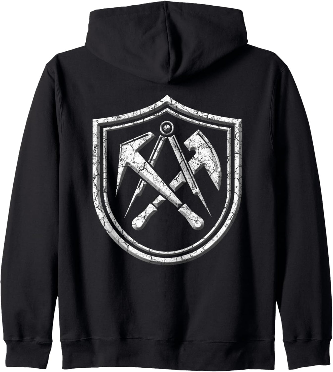 Dachdecker traditionelles Wappen Zunftzeichen Kapuzenjacke