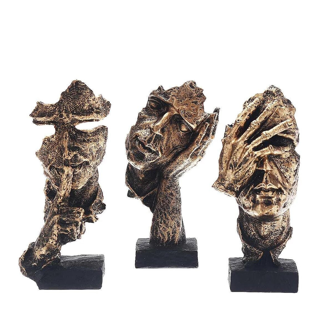 Marimor skulpturen 3 Stück - Statuen deko Moderne und Dekoration - Skulpturen deko modern - dekoarti