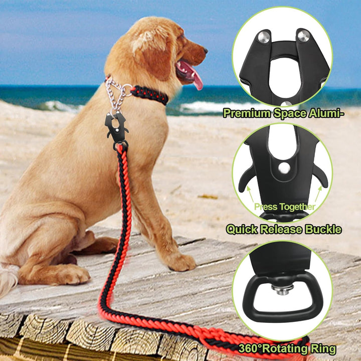 Frog Clip 2er Pack Platz Aluminium Locking Hundeleine Schnalle Drehbare Schnellverschlussschnalle Ro