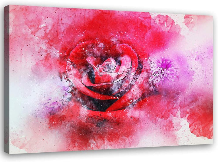 Feeby Vlies Leinwandbild Rose Blumen Natur Blumenmotiv 120x80 cm Druckbild Wandbild Wanddekoration D