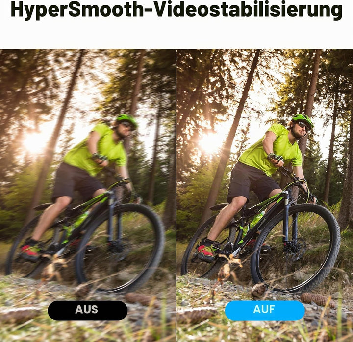 AKASO V50 Elite Action Cam mit MicroSDXC Speicherkarte 64 GB 4K/60 fps 20 MP WiFi, Unterwasserkamera