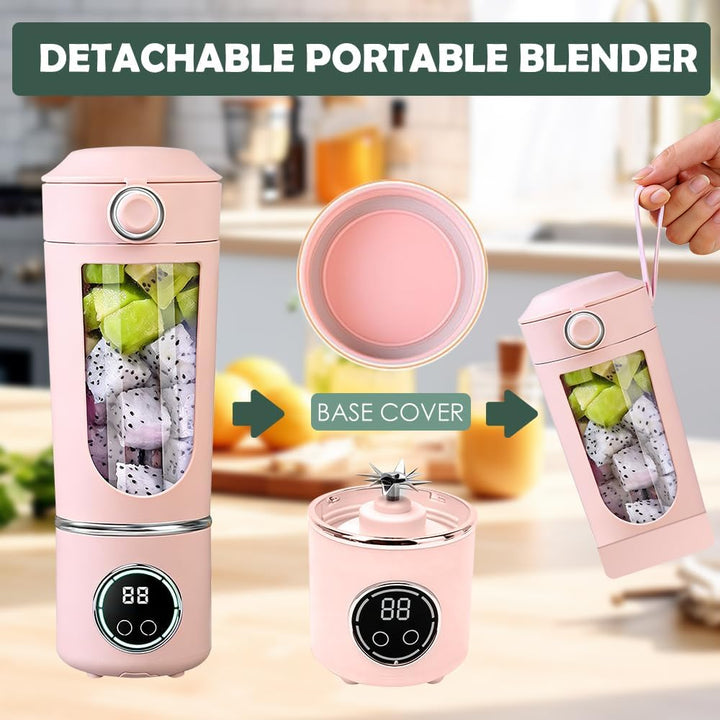 700 ML Tragbarer Mixer Smoothie Maker To Go, SGZIOO Portable Blender mit LED Display, 12 Klingen, Kl