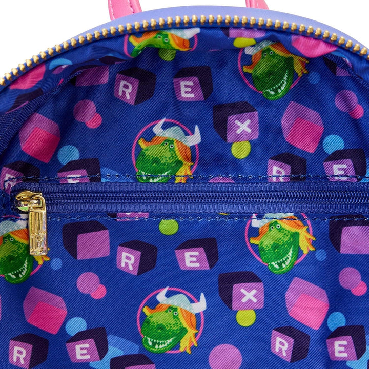 Loungefly Disney Pixar Toy Story Partysaurus Rex Damen Doppelriemen Schultertasche Mini Rucksack Gel