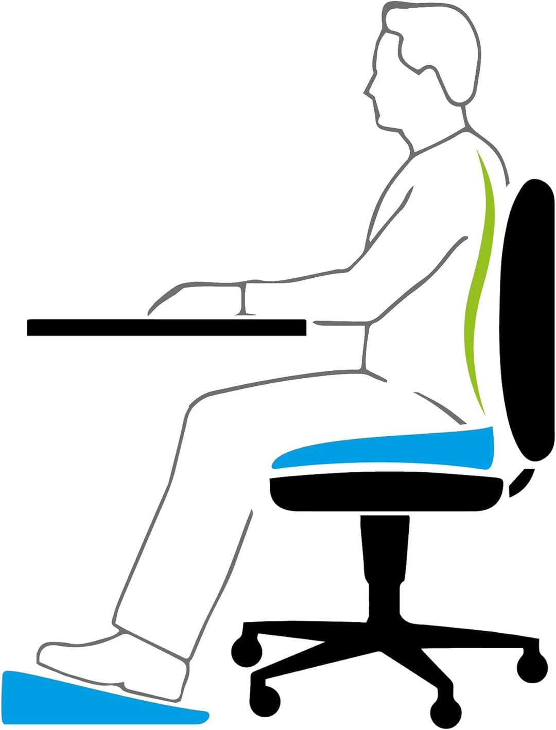 GORANDO® Bequemes Premium Keilkissen für Büro, Auto - Ergonomisches Sitzkissen - Fest, Formstabil -