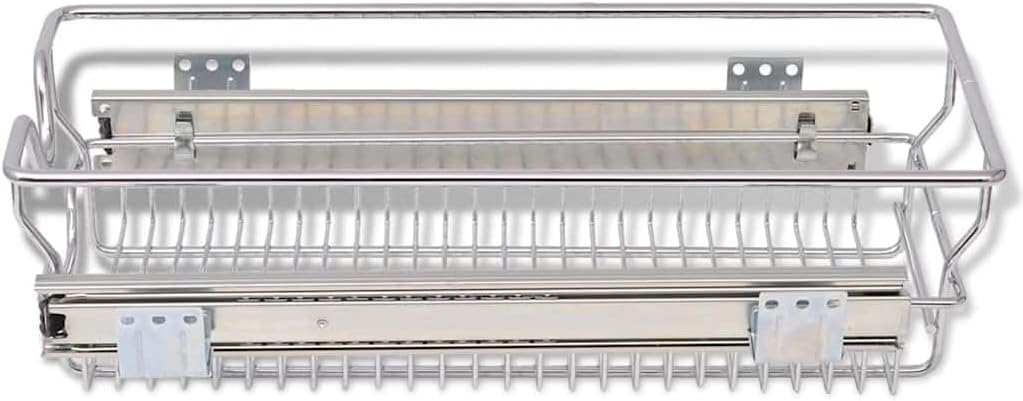 vidaXL 2X Einbauschublade 30cm Korbauszug Schrankauszug Teleskopschublade 300 mm, 300 mm
