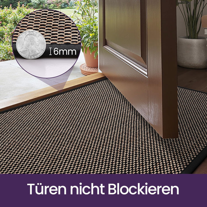 DEXI Fussmatte Innen 60 x 90 cm, rutschfest Schmutzfangmatte mit Gummirücken, absorbierend Fussmatte