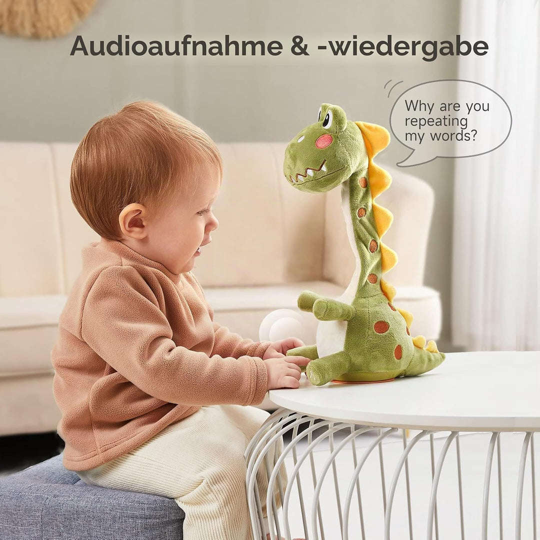 TUMAMA KIDS Sprechender Dinosaurier Spielzeug, Elektronische Dinosaurier Spielzeug Nachsprechen, Tan